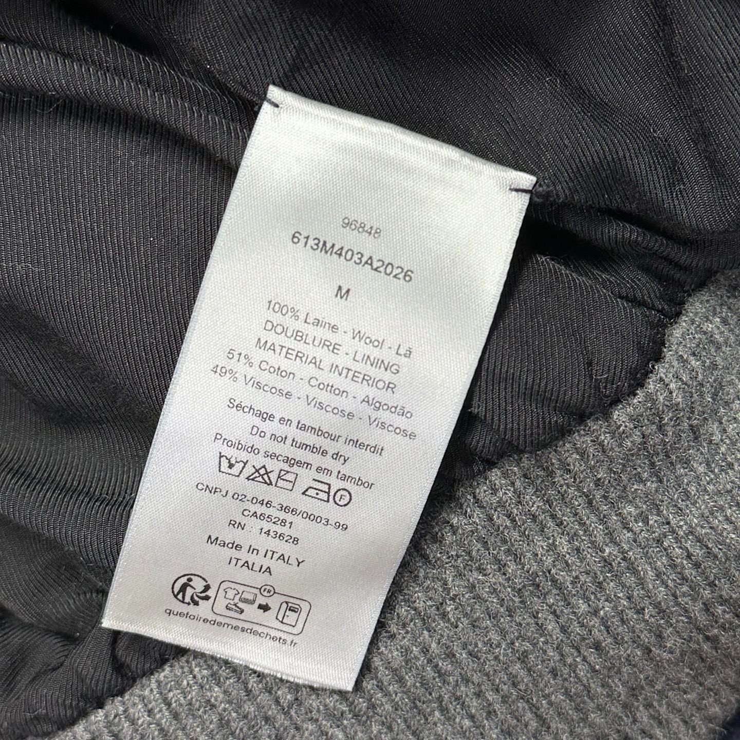Dior SS26 Oblique Zip-Up Bomber Jacket — label