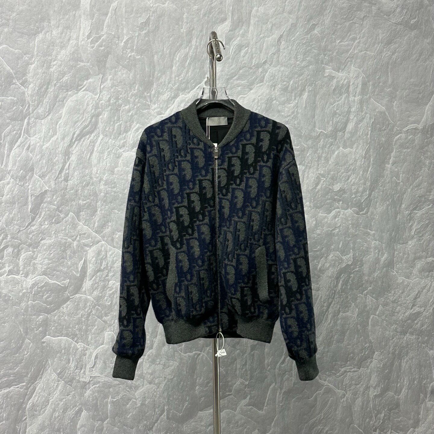 Dior SS26 Oblique Zip-Up Bomber Jacket — front