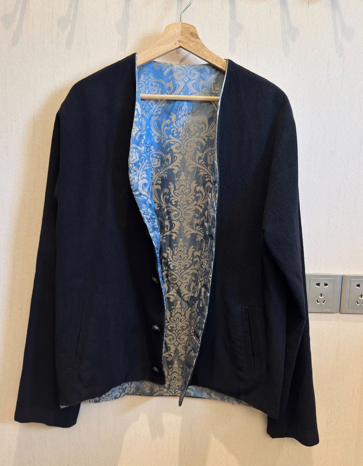 Geoffrey B Small Black Cashmere Jacket — front
