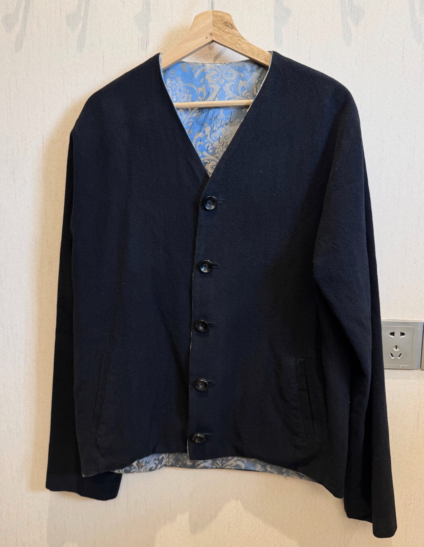 Geoffrey B Small Black Cashmere Jacket
