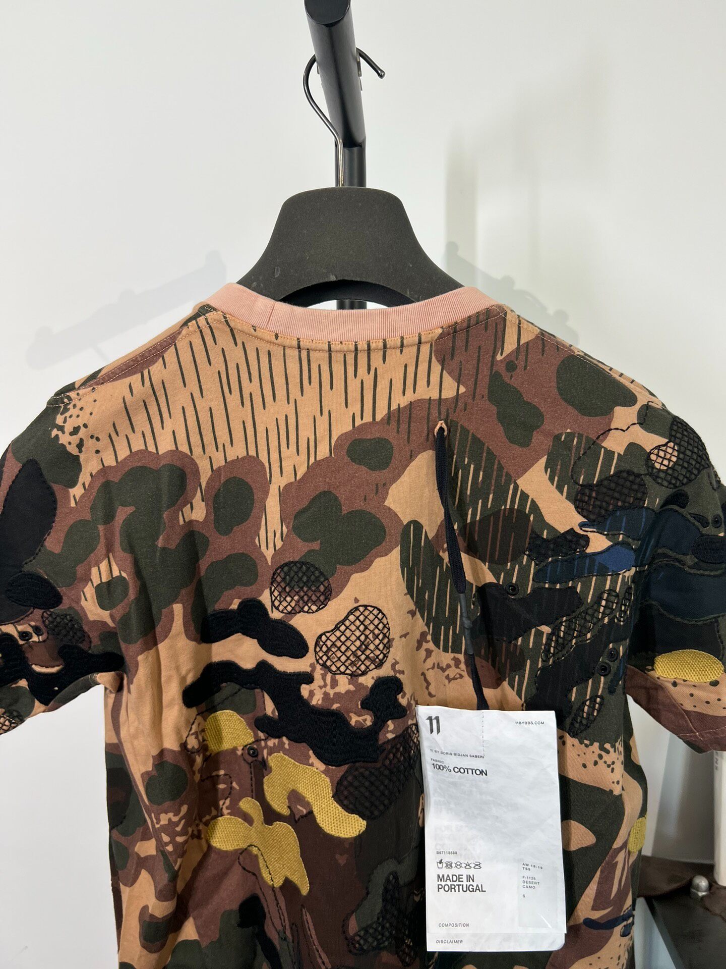 Boris Bidjan Saberi Camo Embroidered Tee — back