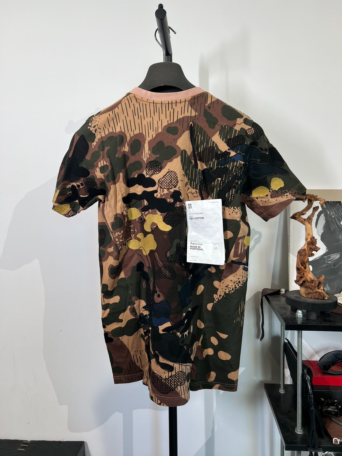 Boris Bidjan Saberi Camo Embroidered Tee — front