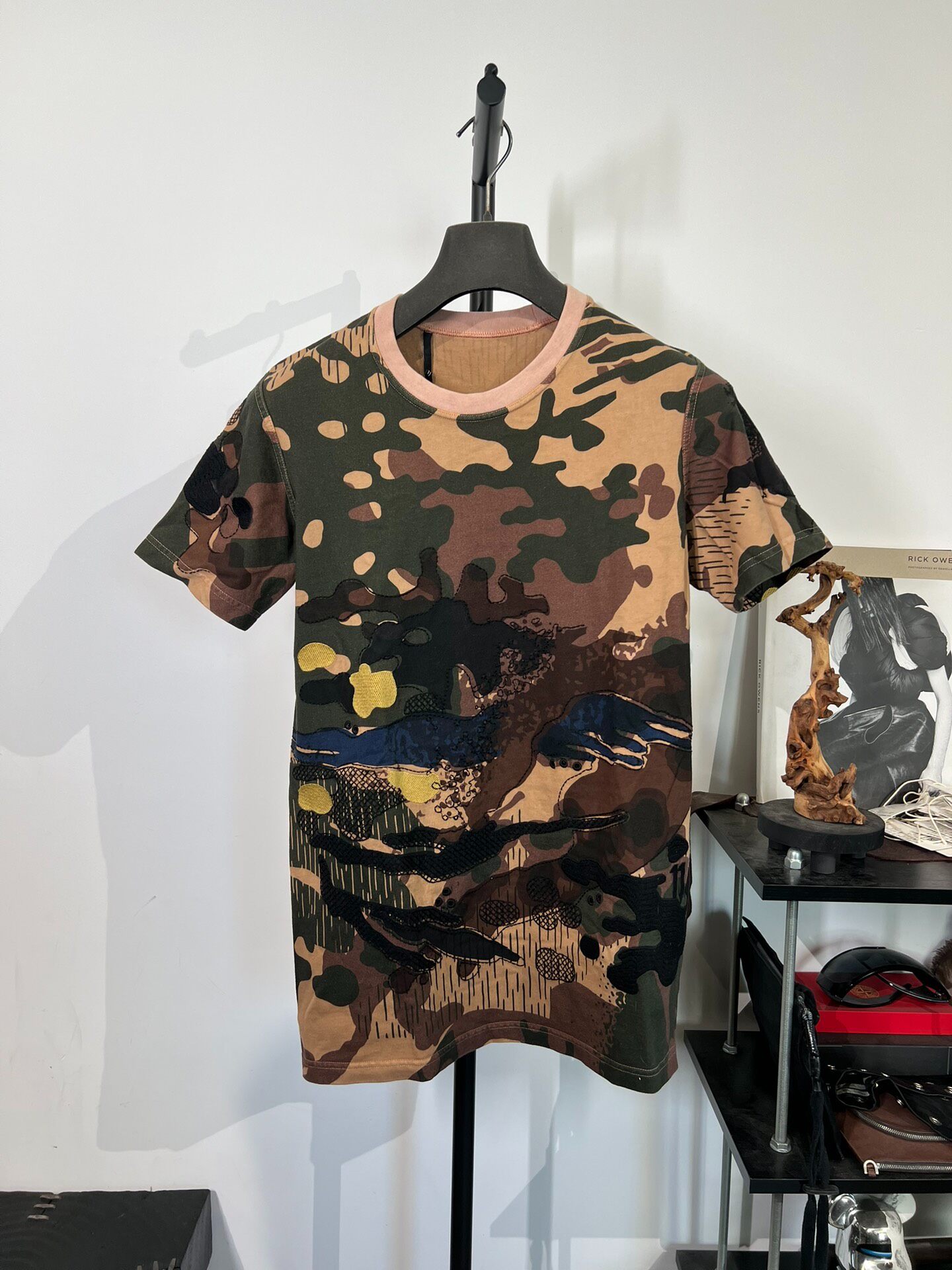 Boris Bidjan Saberi Camo Embroidered Tee