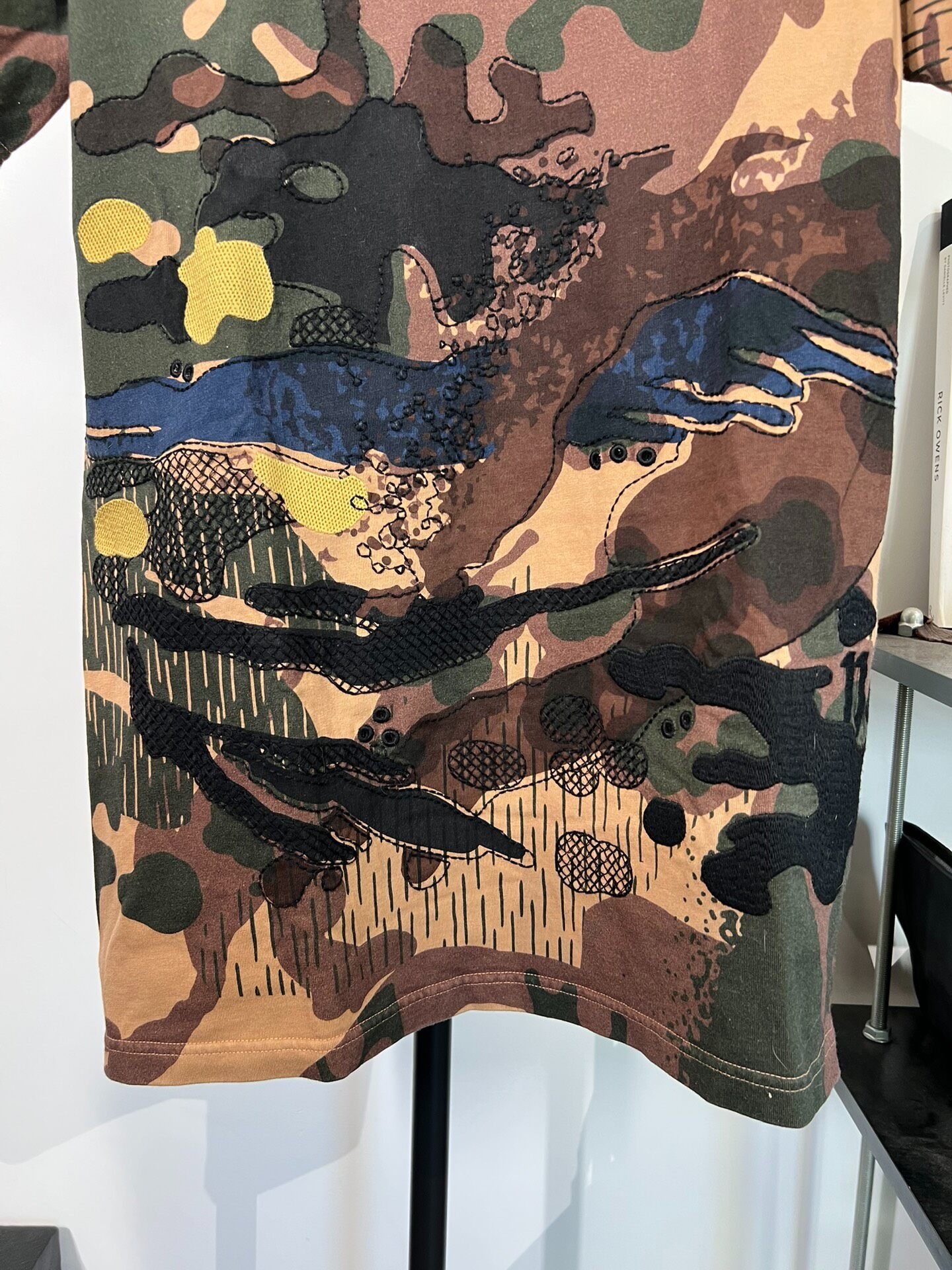 Boris Bidjan Saberi Camo Embroidered Tee — label