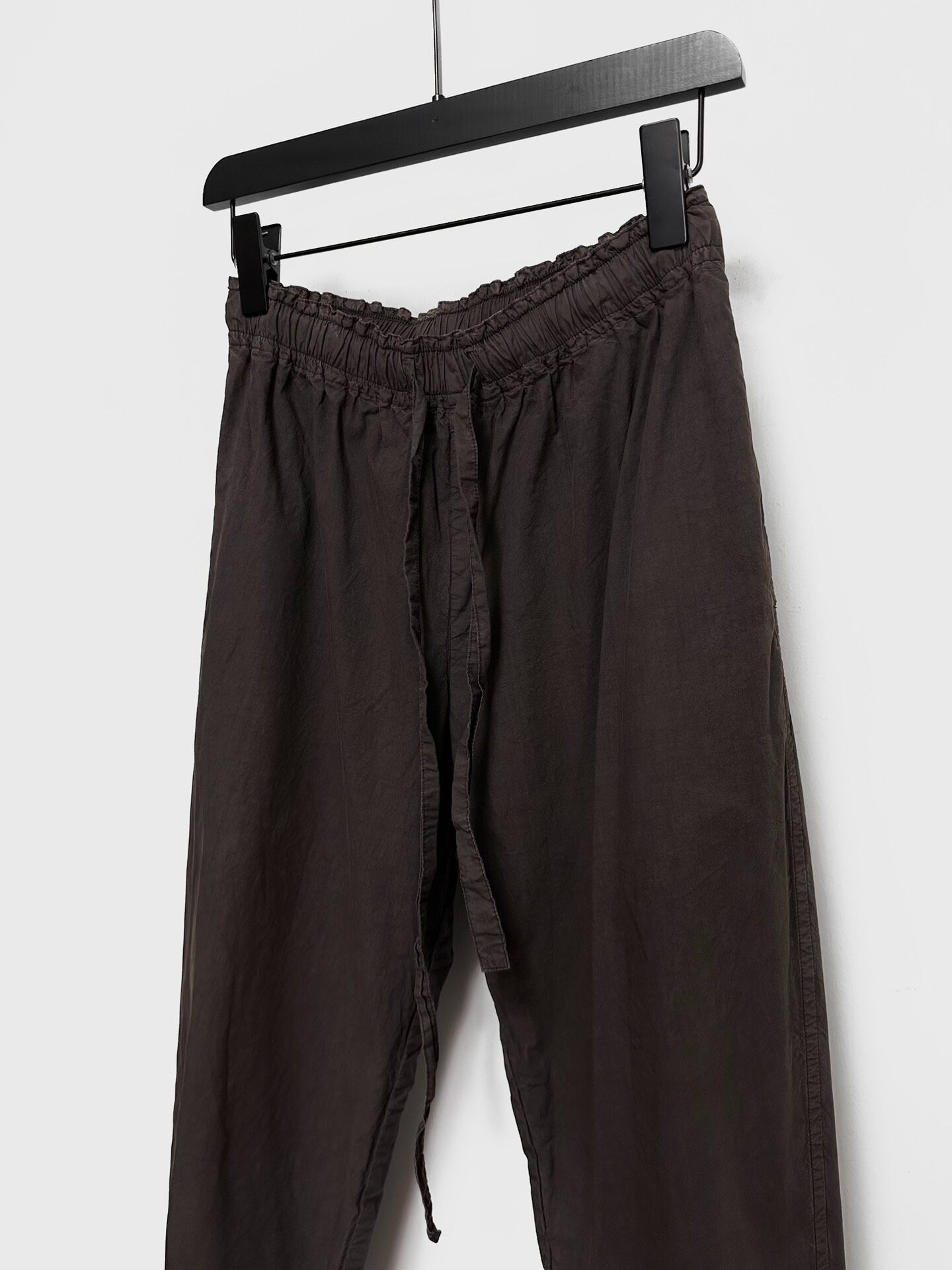 Charcoal Paper Cotton Drawstring Pants — back