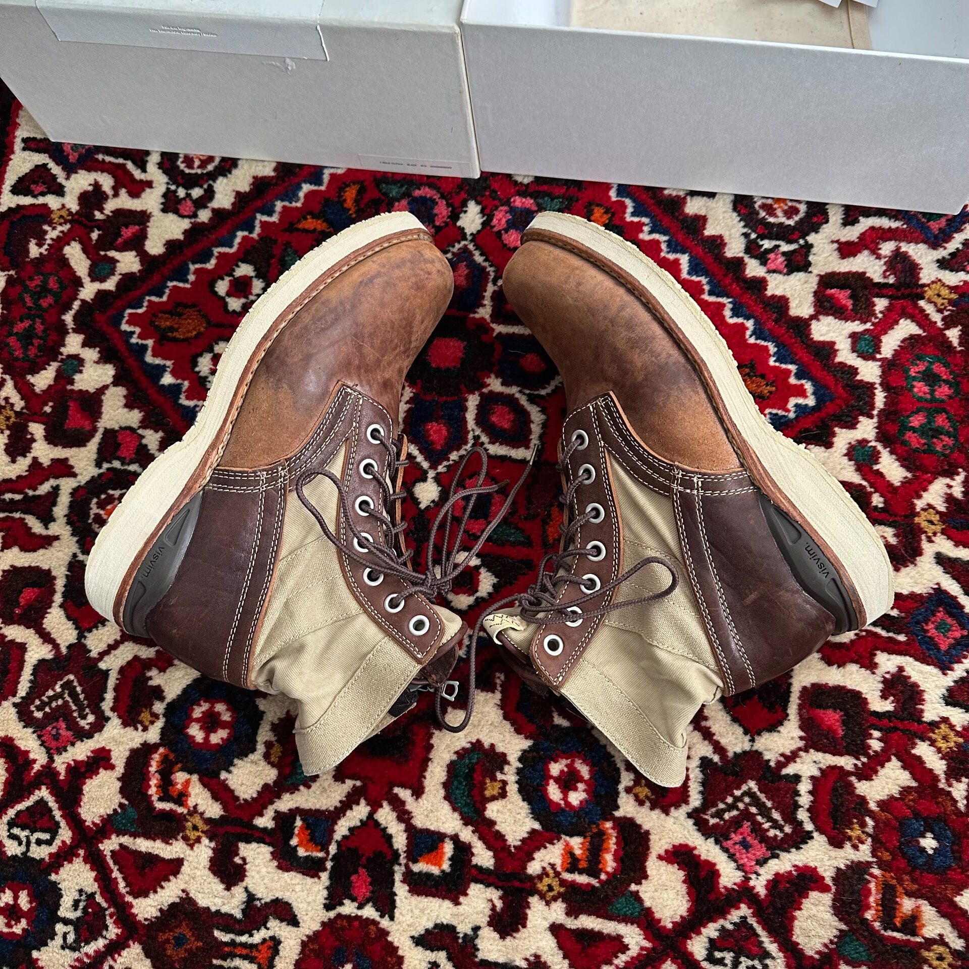 Visvim 22AW 7-hole Cracked Leather Boots — back