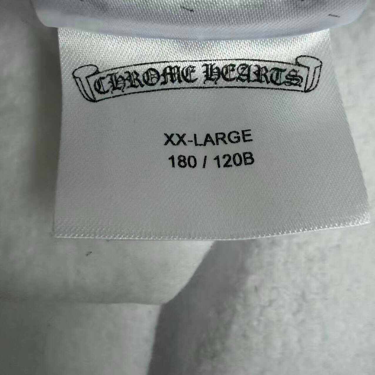 Chrome Hearts White Zip-Up Hoodie — label