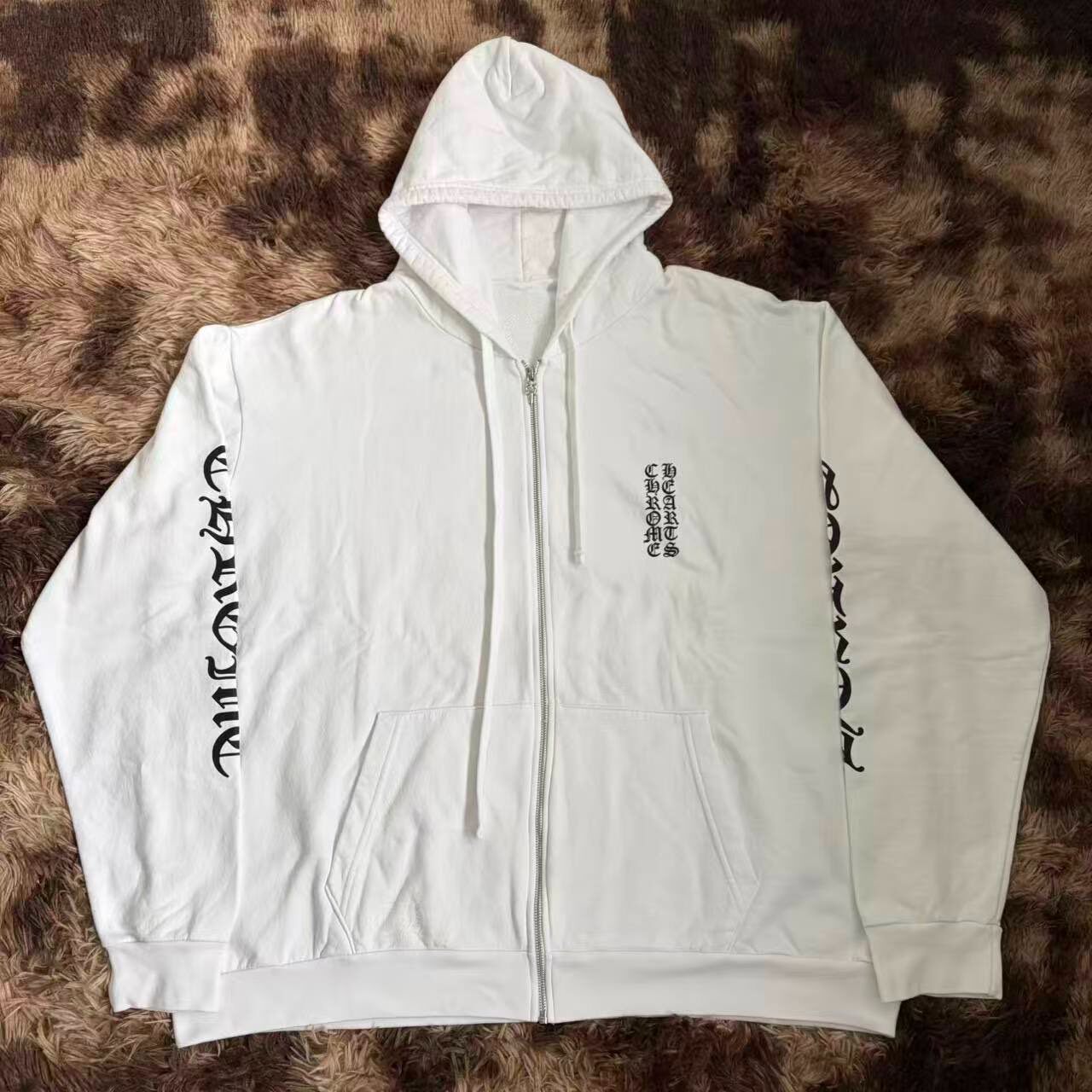 Chrome Hearts White Zip-Up Hoodie