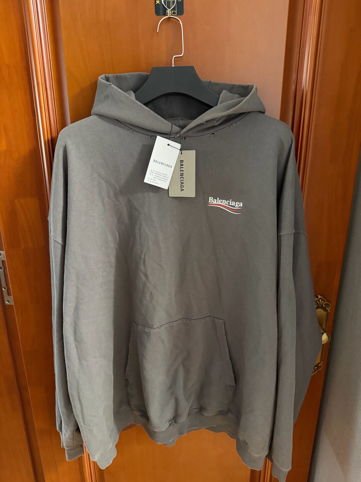 Balenciaga Washed Gray Hoodie