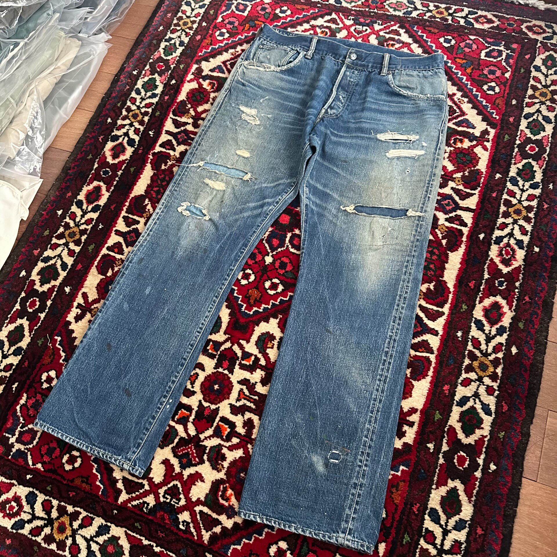 VISVIM 19SS ICT Distressed Denim Jeans — detail