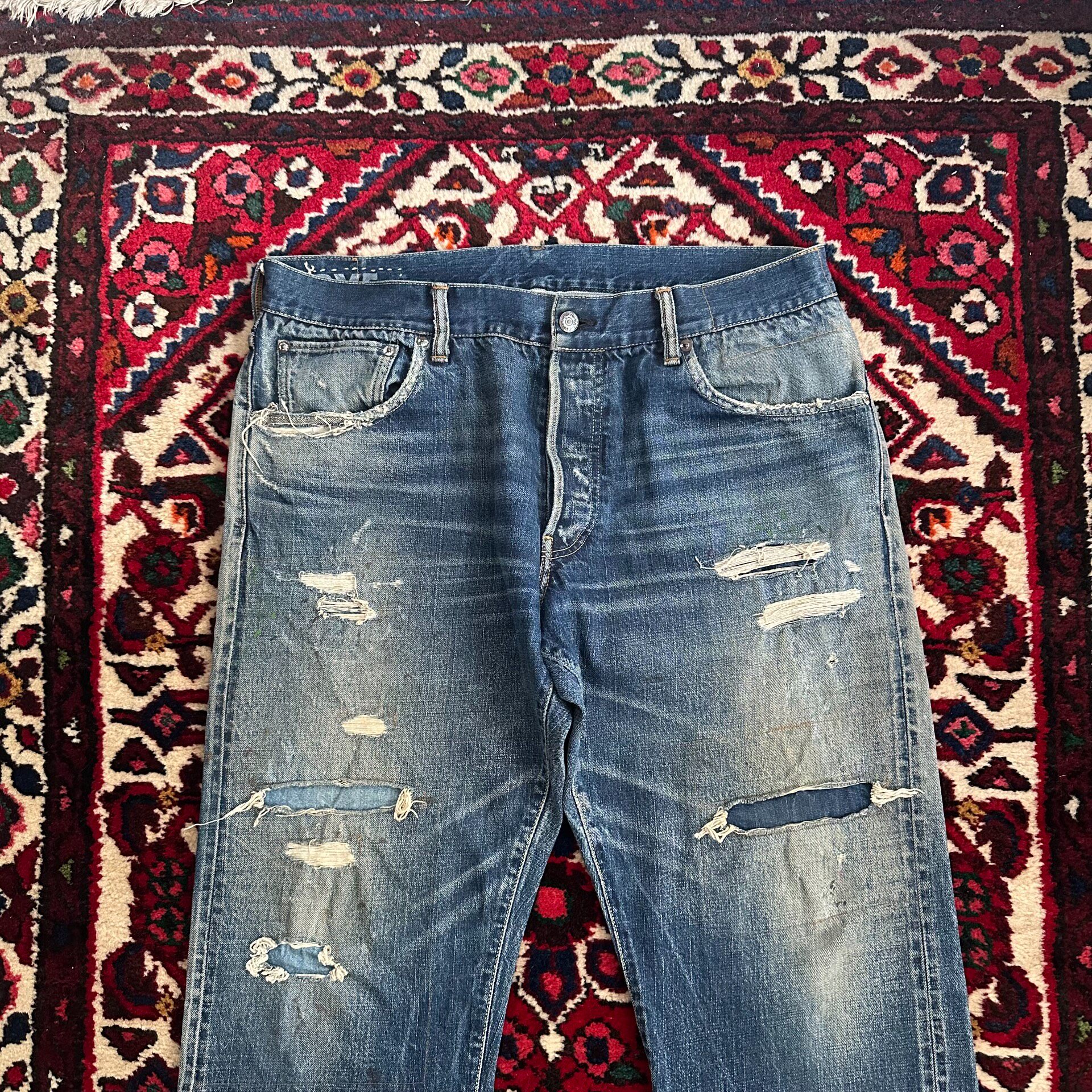 VISVIM 19SS ICT Distressed Denim Jeans — label