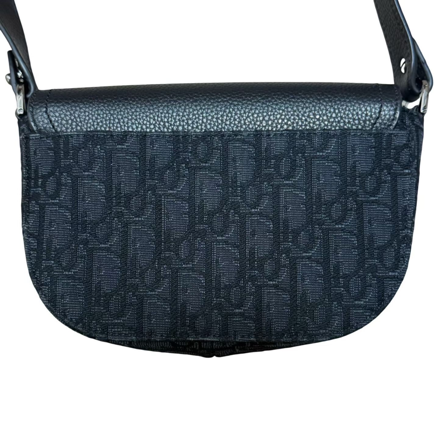 Dior Mini Black Monogram Saddle Crossbody Bag — detail