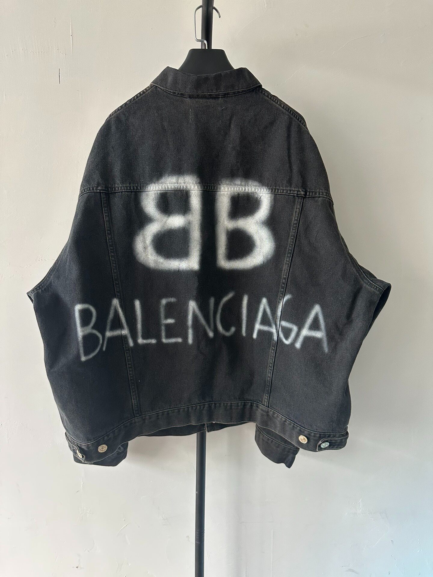 Balenciaga Men’s Black Denim Jacket — front