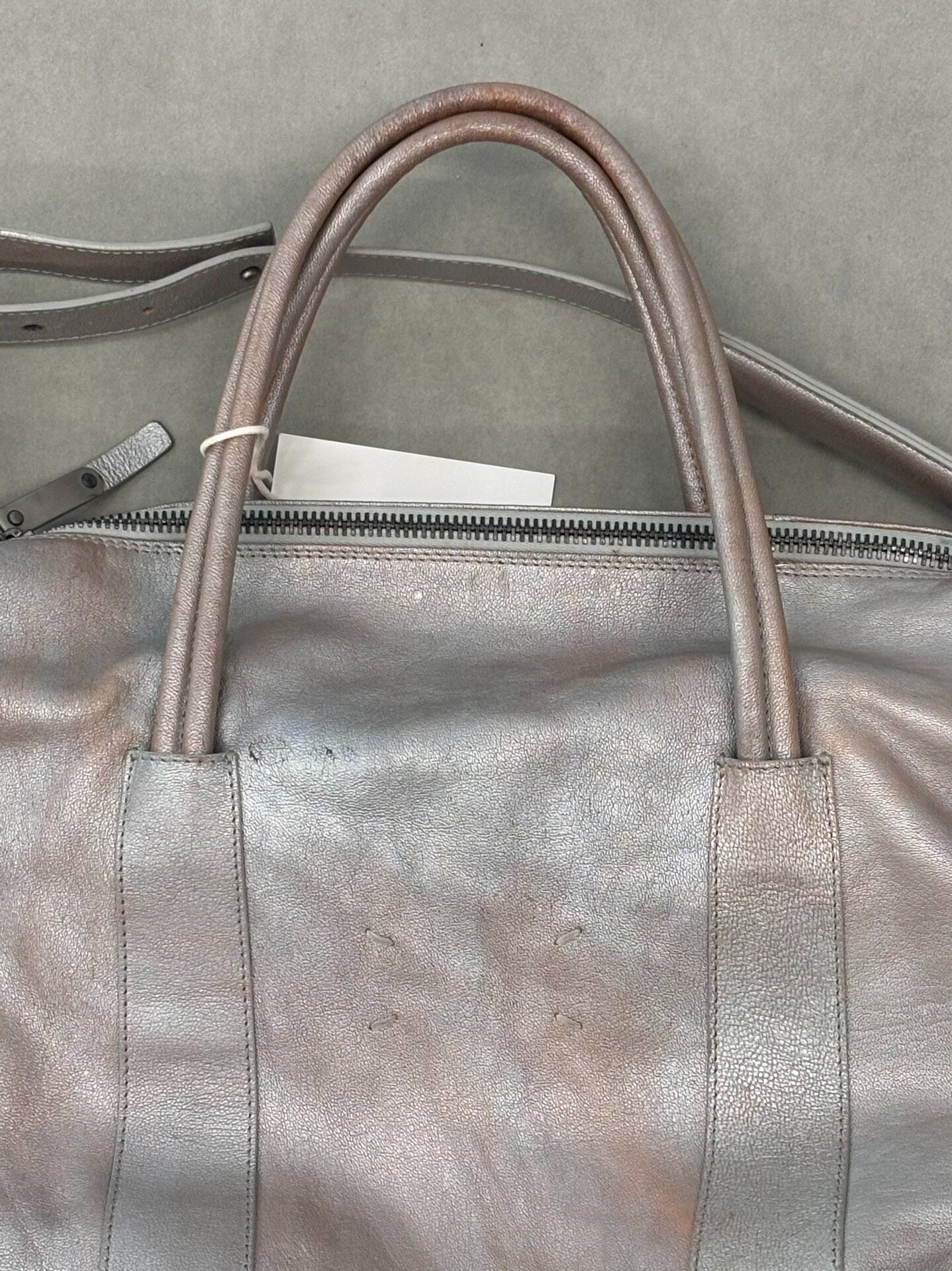 Maison Margiela SS2013 Silver Leather Tote — label