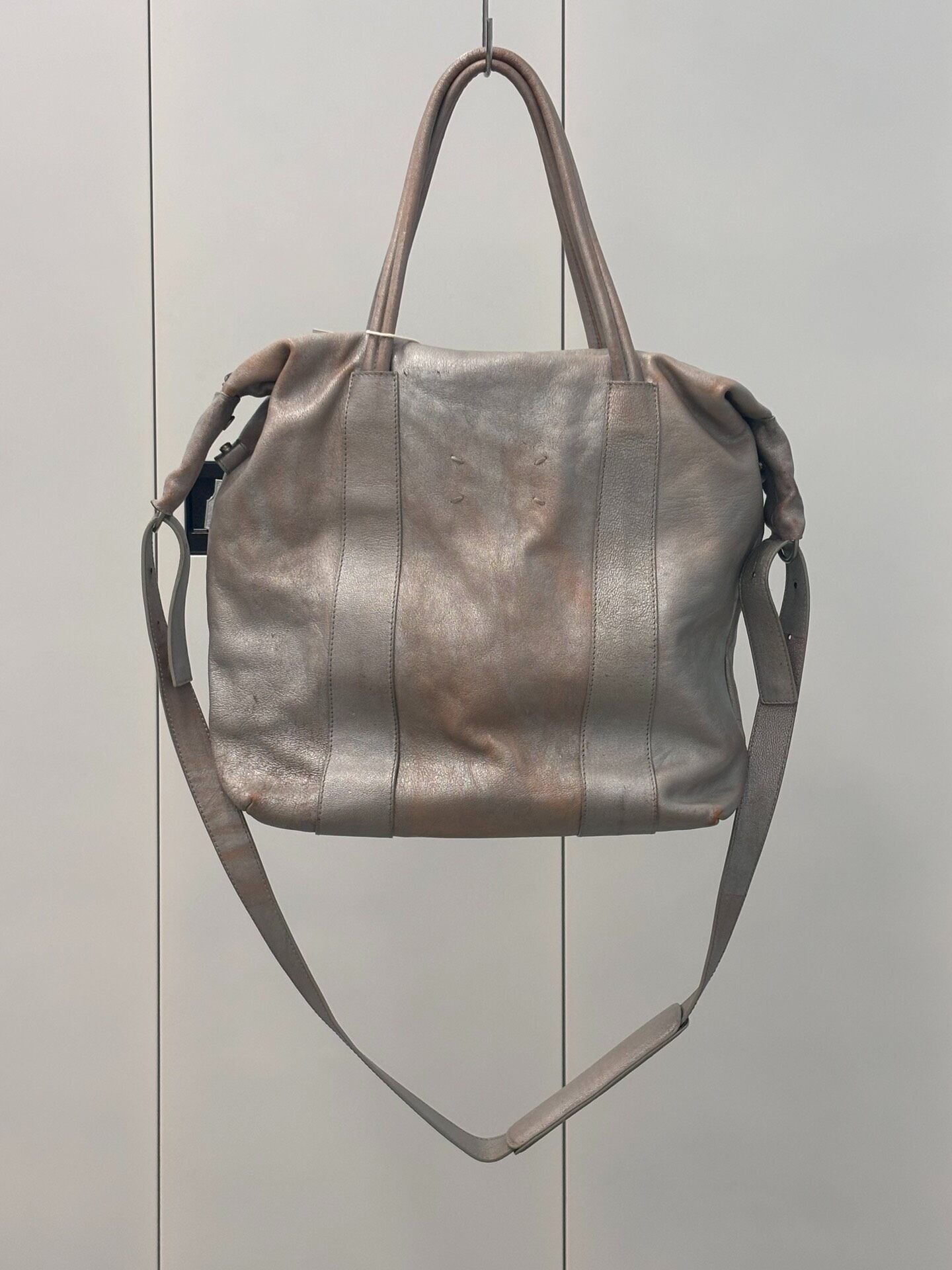 Maison Margiela SS2013 Silver Leather Tote — back