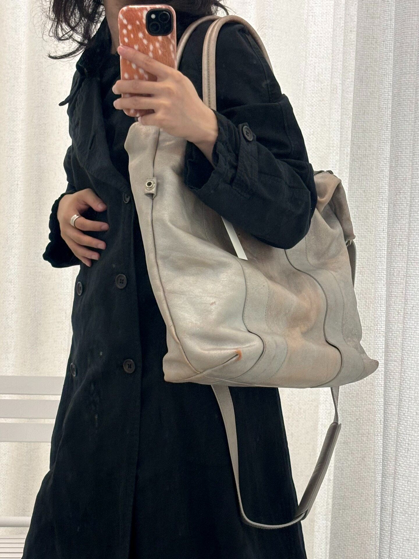 Maison Margiela SS2013 Silver Leather Tote — front
