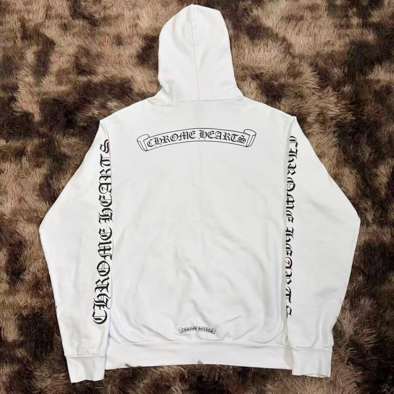 Chrome Hearts White Zip-Up Hoodie — front