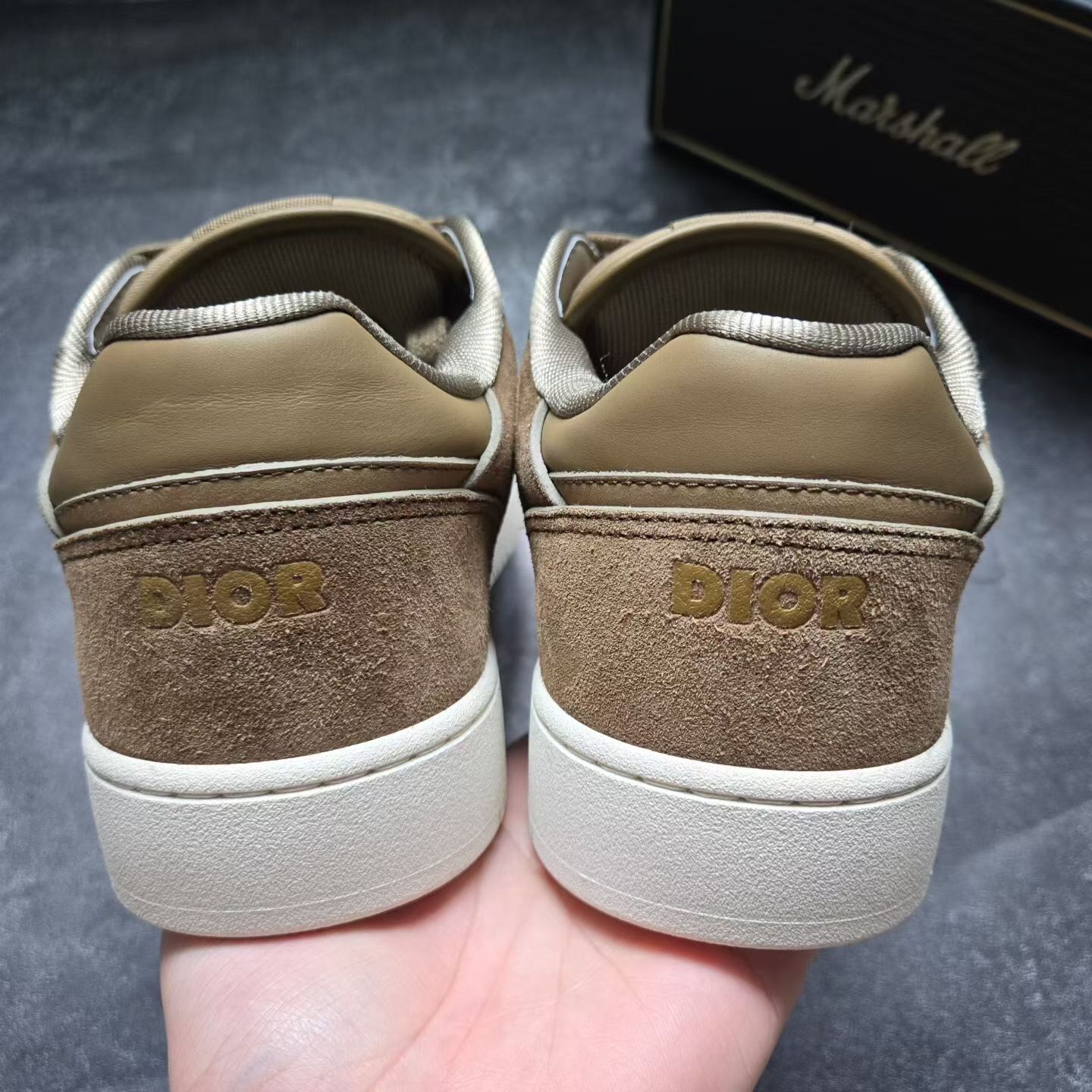 Dior B27 Brown Suede Sneakers — detail