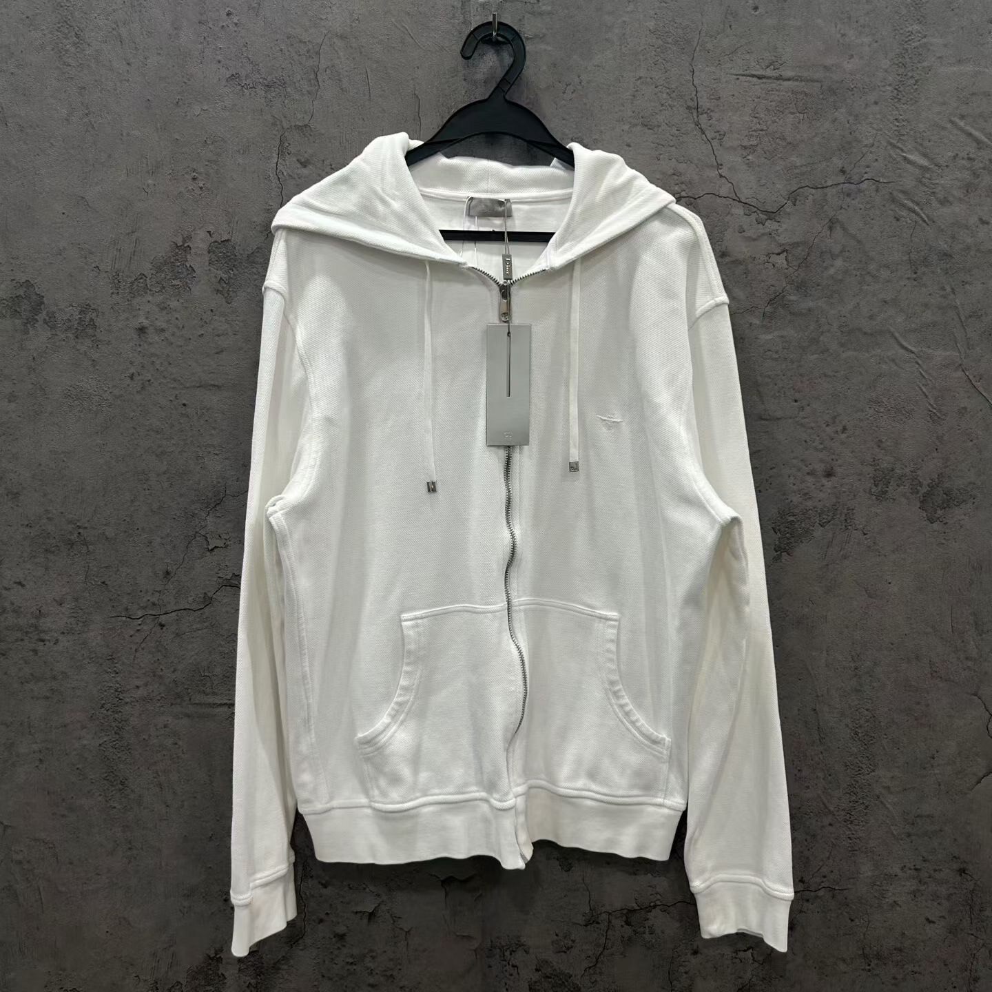 Dior Small Bee White Hooded Zip Jacket