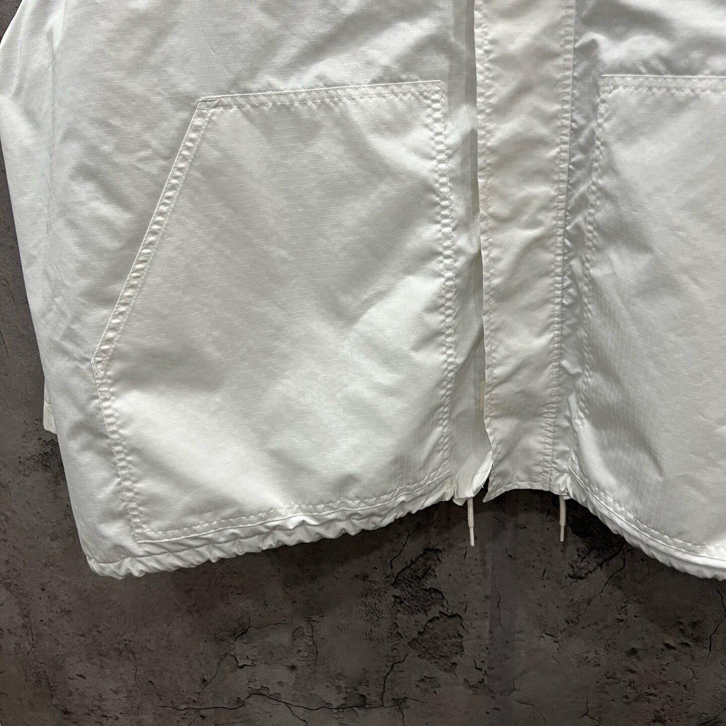 Balenciaga White Embroidered Logo Jacket — detail