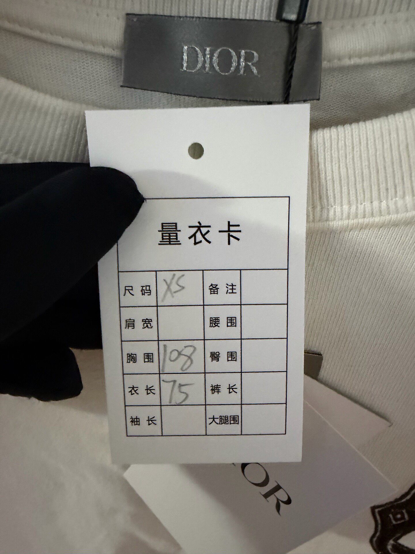 Dior White CD Embroidery Short Sleeve T-Shirt — back
