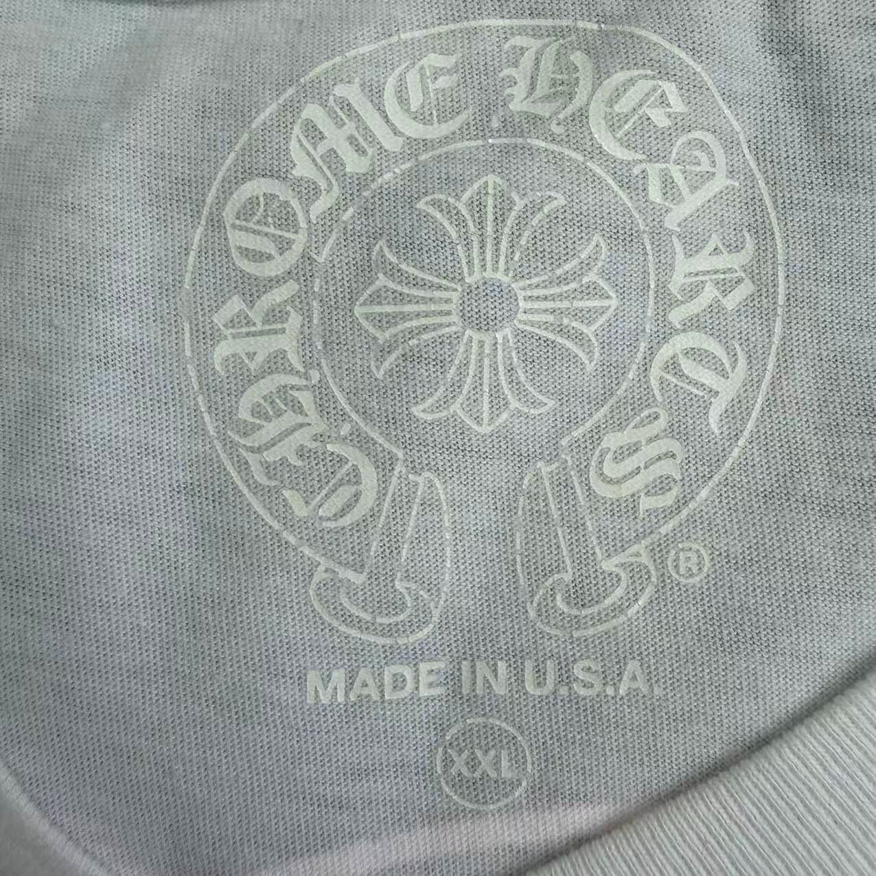 Chrome Hearts White Pink Logo Short Sleeve Tee — detail