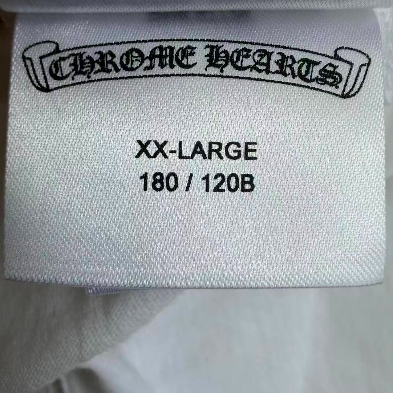 Chrome Hearts White Pink Logo Short Sleeve Tee — label