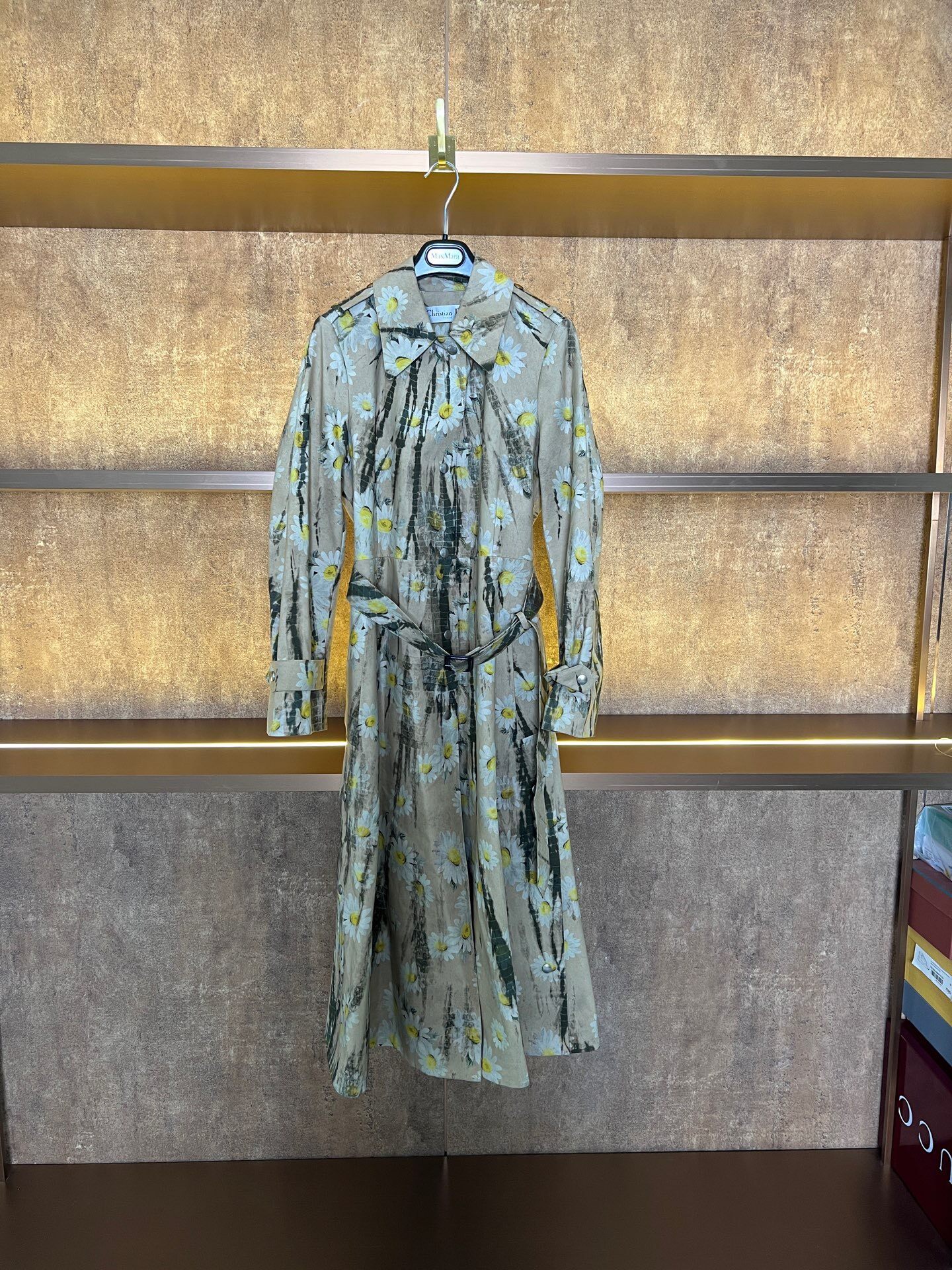 Dior Beige Daisy Print Trench Coat