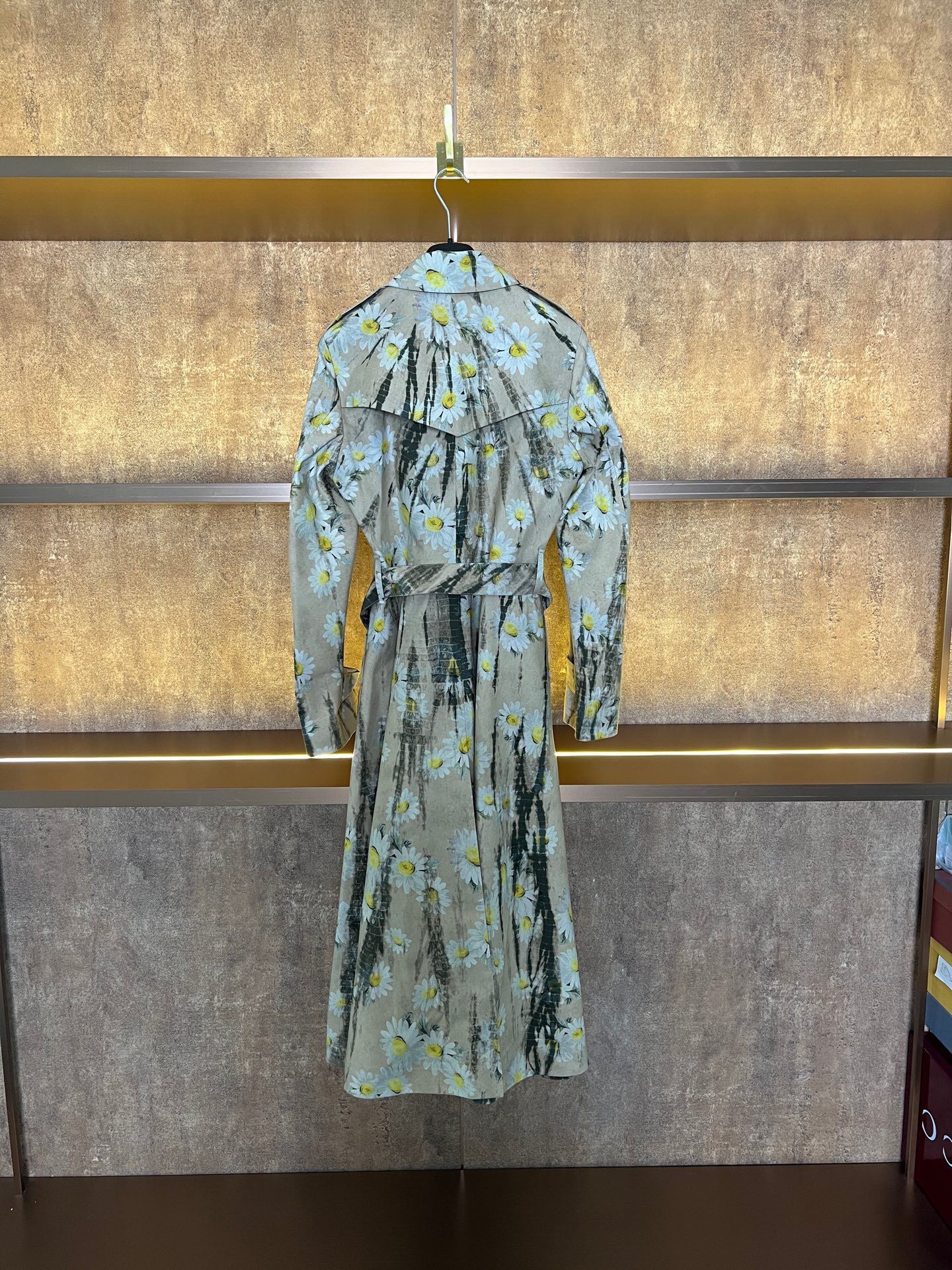 Dior Beige Daisy Print Trench Coat — front