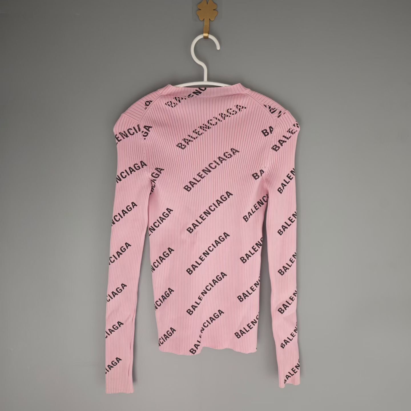 Balenciaga Pink Logo Knit Top — front