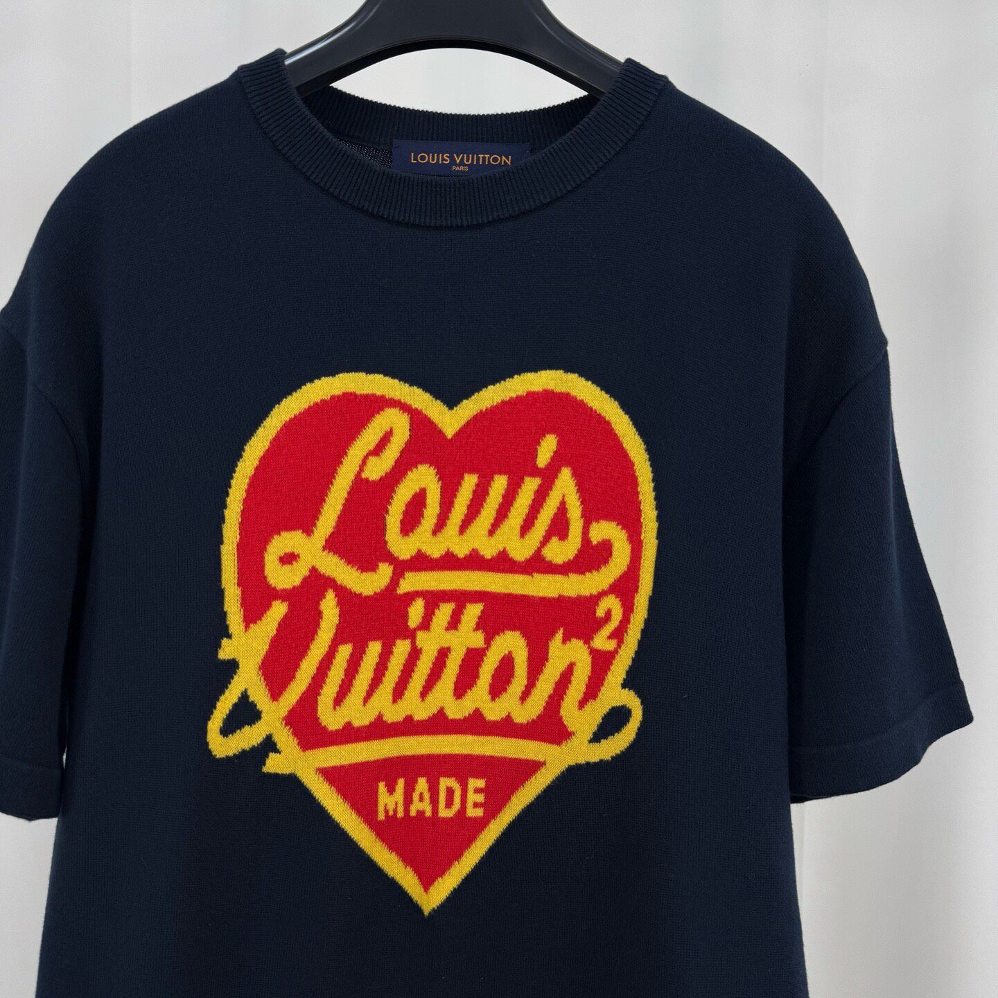 Louis Vuitton Blue Knit Short-Sleeve Top — detail