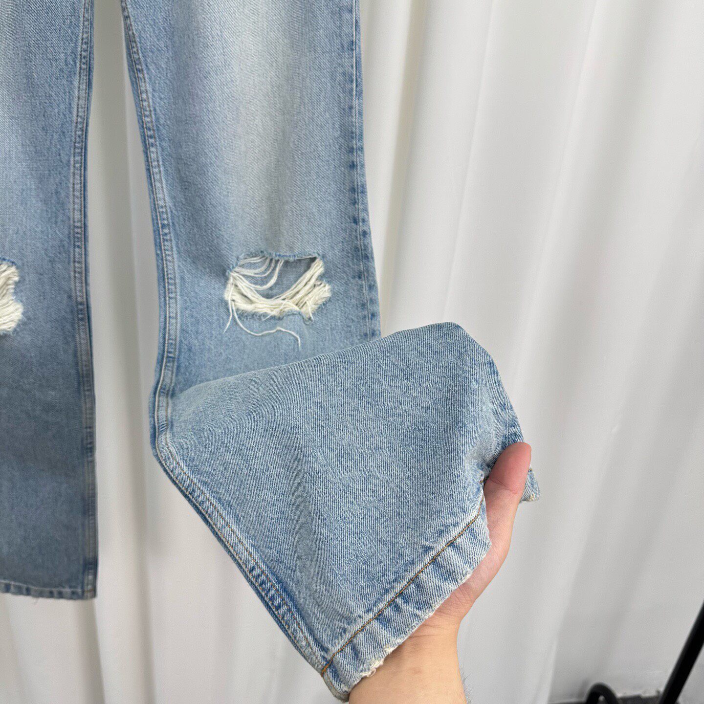 Balenciaga Distressed Straight-Leg Jeans — back
