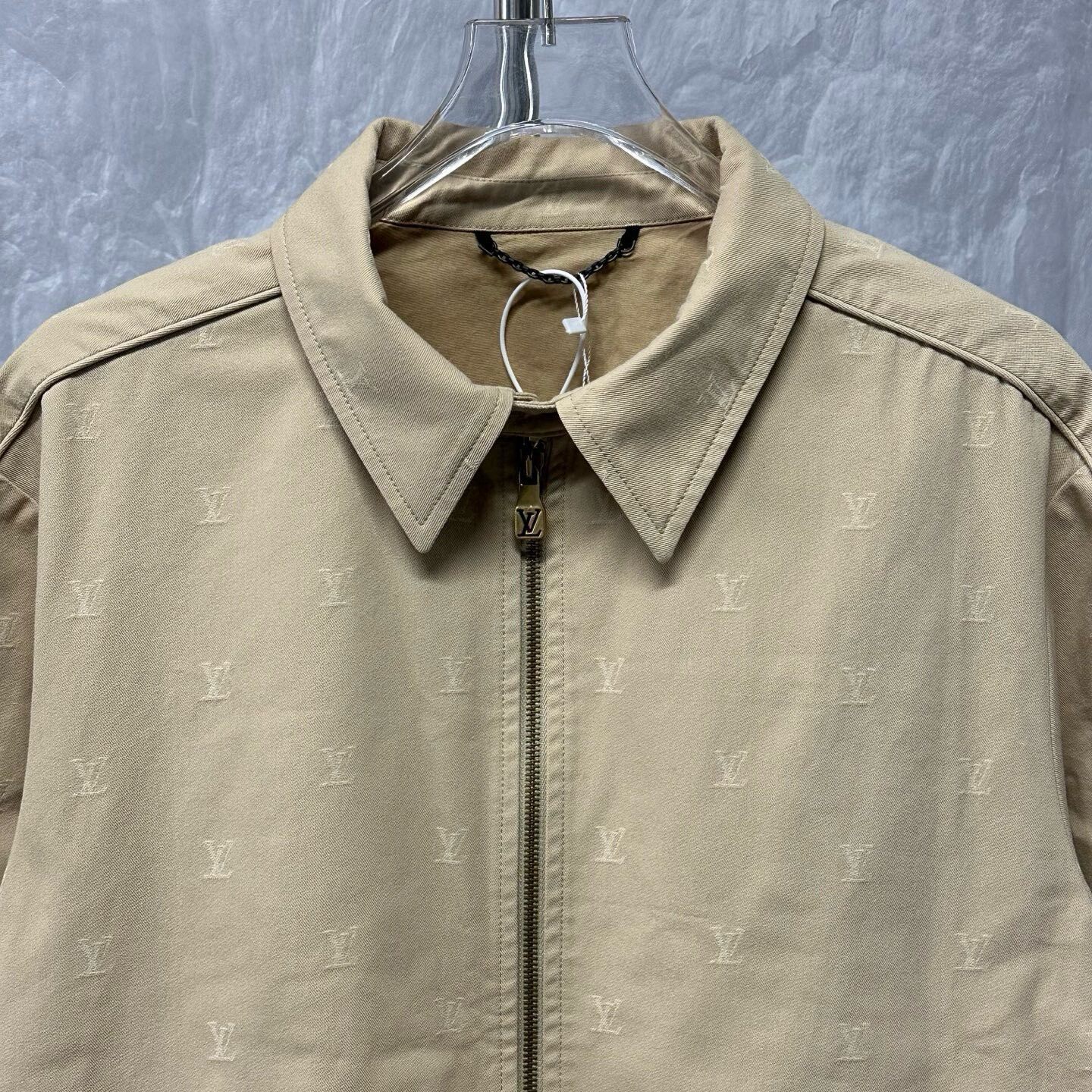 LV FW24 Beige Monogram Zip Jacket — front