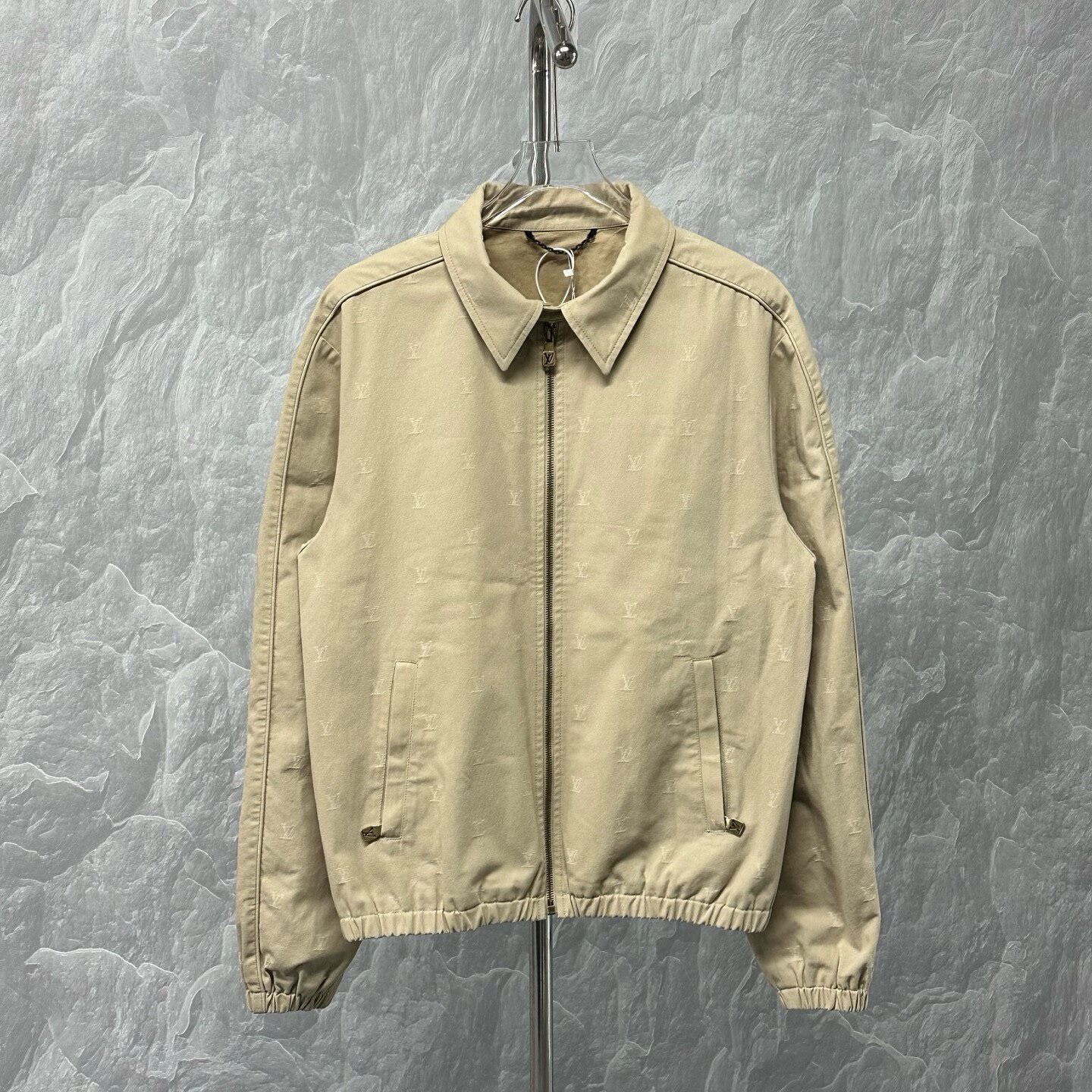 LV FW24 Beige Monogram Zip Jacket