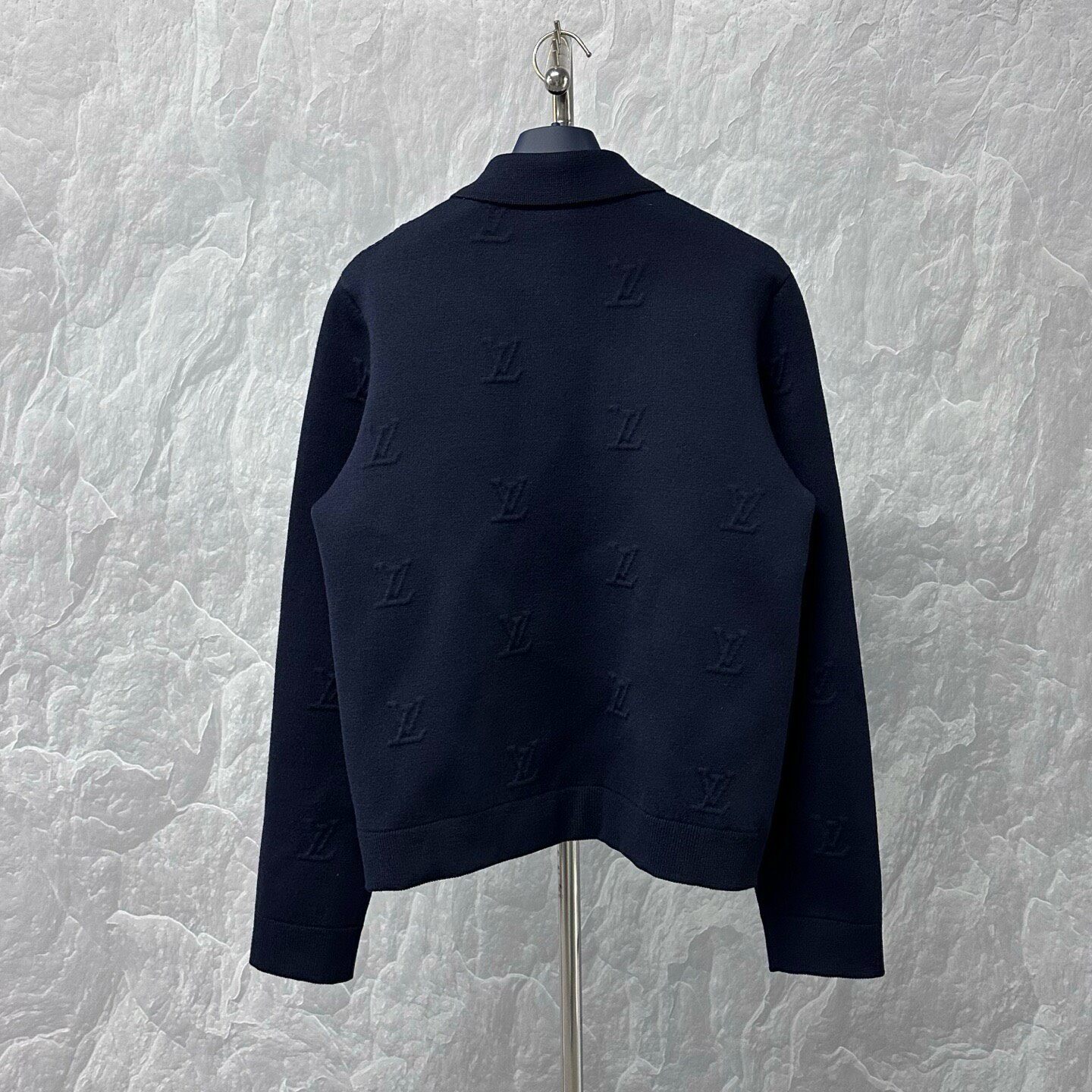 LV SS26 Embossed Monogram Collared Jacket — back