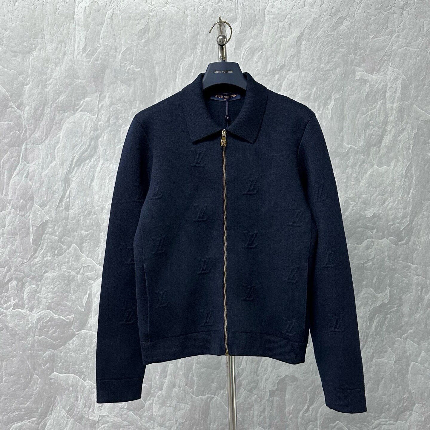 LV SS26 Embossed Monogram Collared Jacket — front