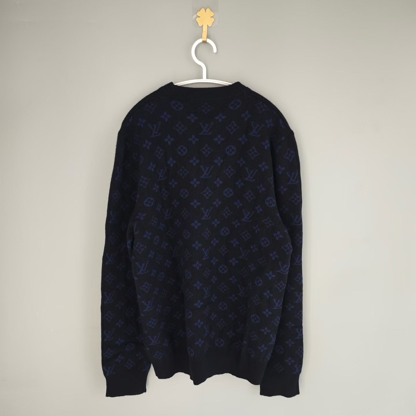 Louis Vuitton Blue Print Cashmere Knit Sweater — front