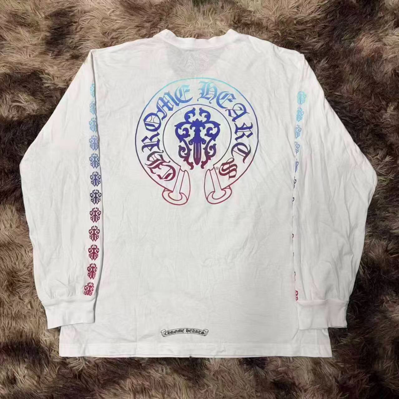 Chrome Hearts White Gradient Long-Sleeve Top — front