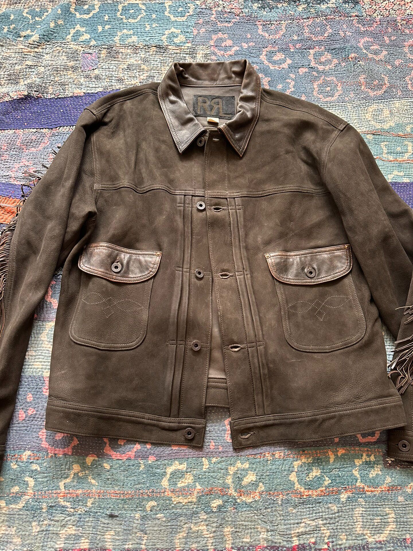 RRL Western Fringed Leather Jacket