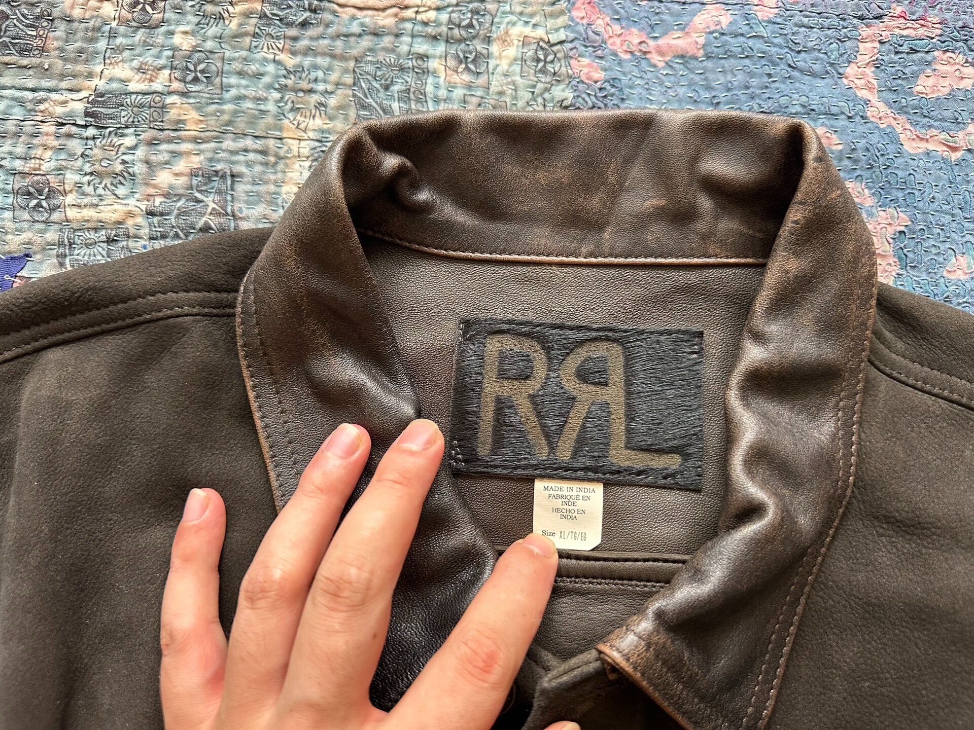 RRL Western Fringed Leather Jacket — detail