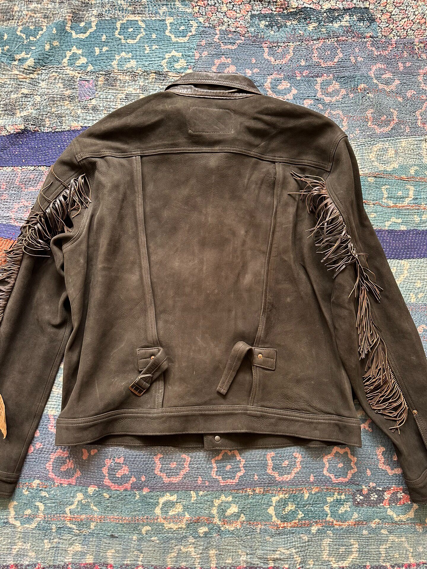 RRL Western Fringed Leather Jacket — front