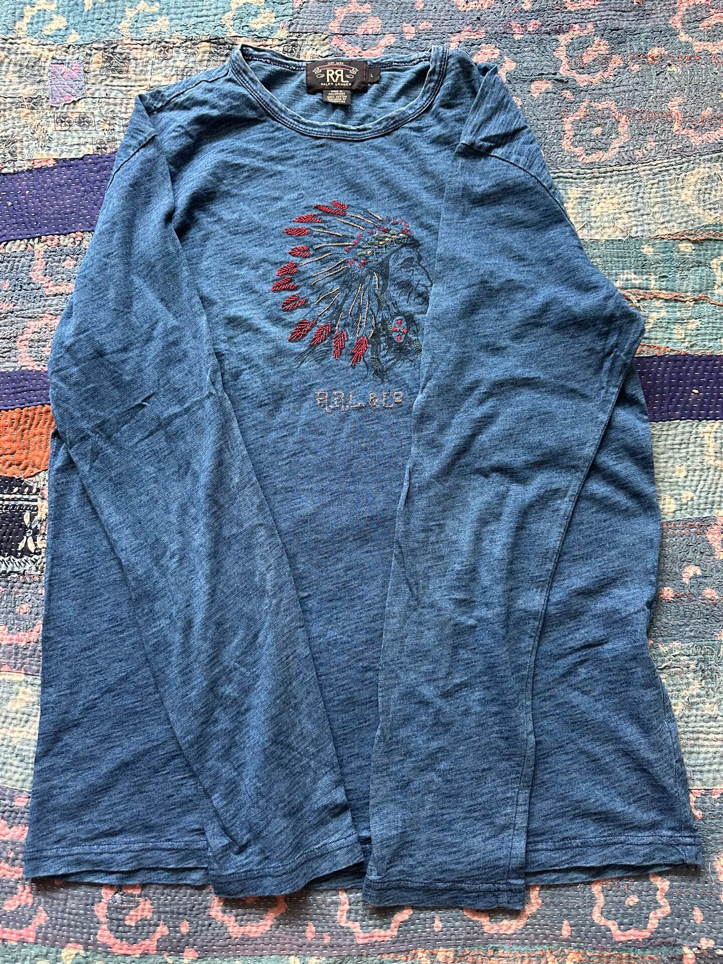 RRL Blue Chief Embroidered Long Sleeve — back