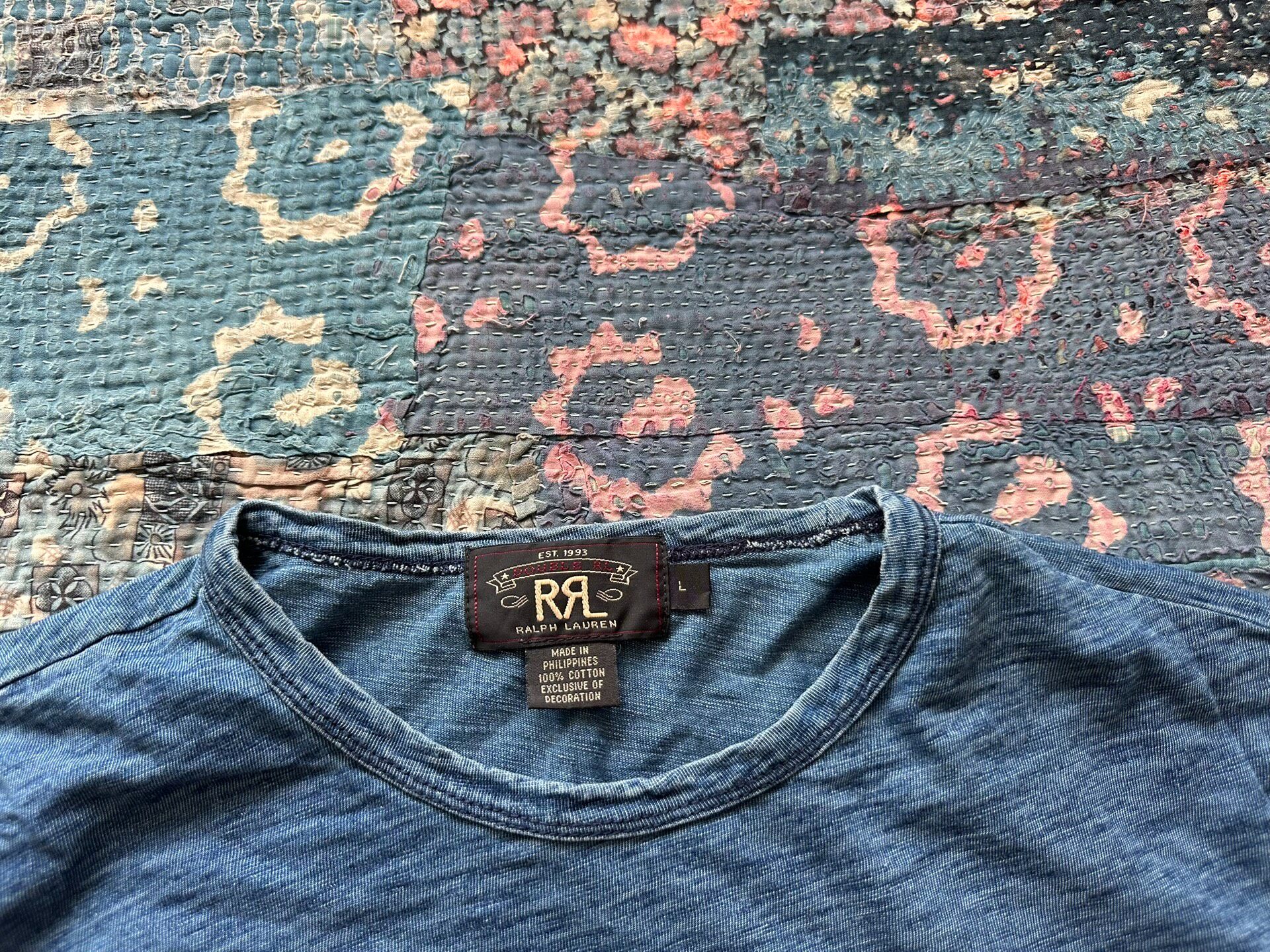 RRL Blue Chief Embroidered Long Sleeve — detail