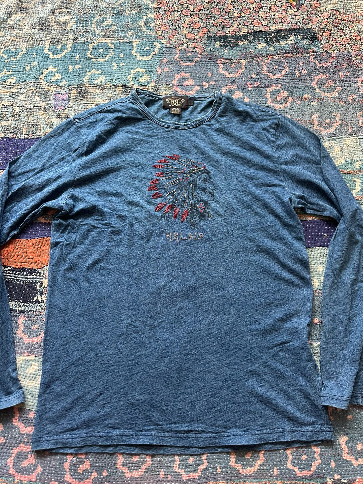 RRL Blue Chief Embroidered Long Sleeve