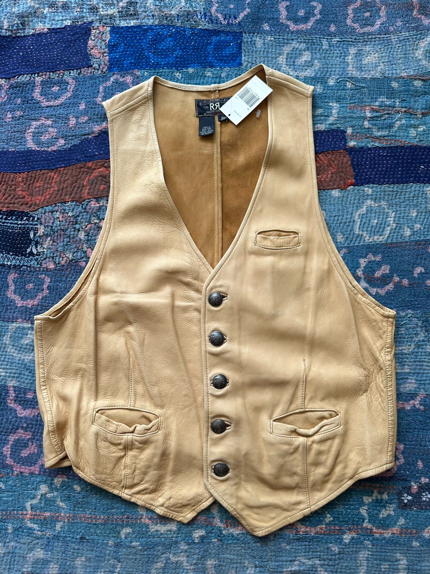 RRL Tan Suede Vest New With Tag