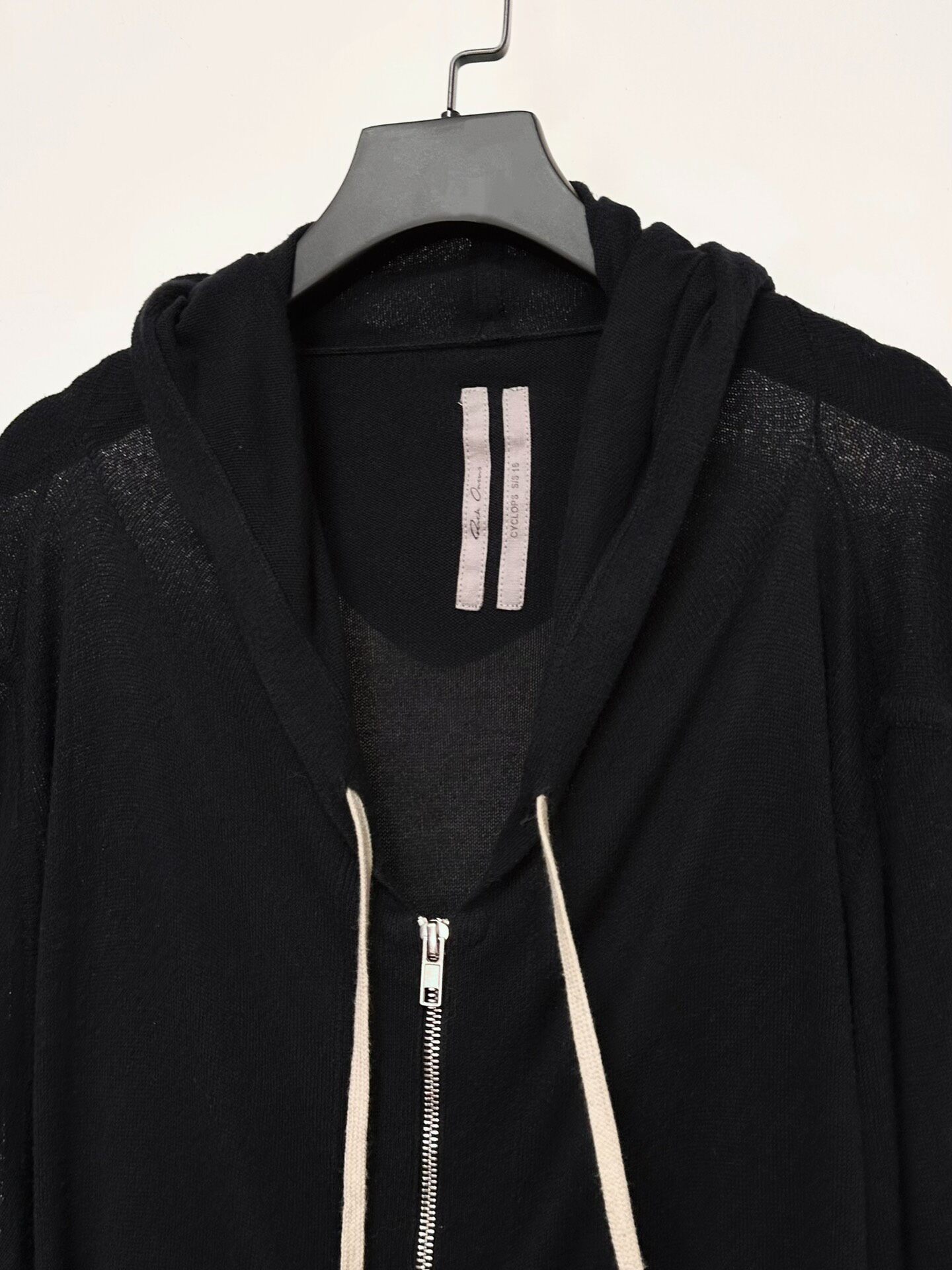Rick Owens 16SS Zip-Up Hooded Knit — detail