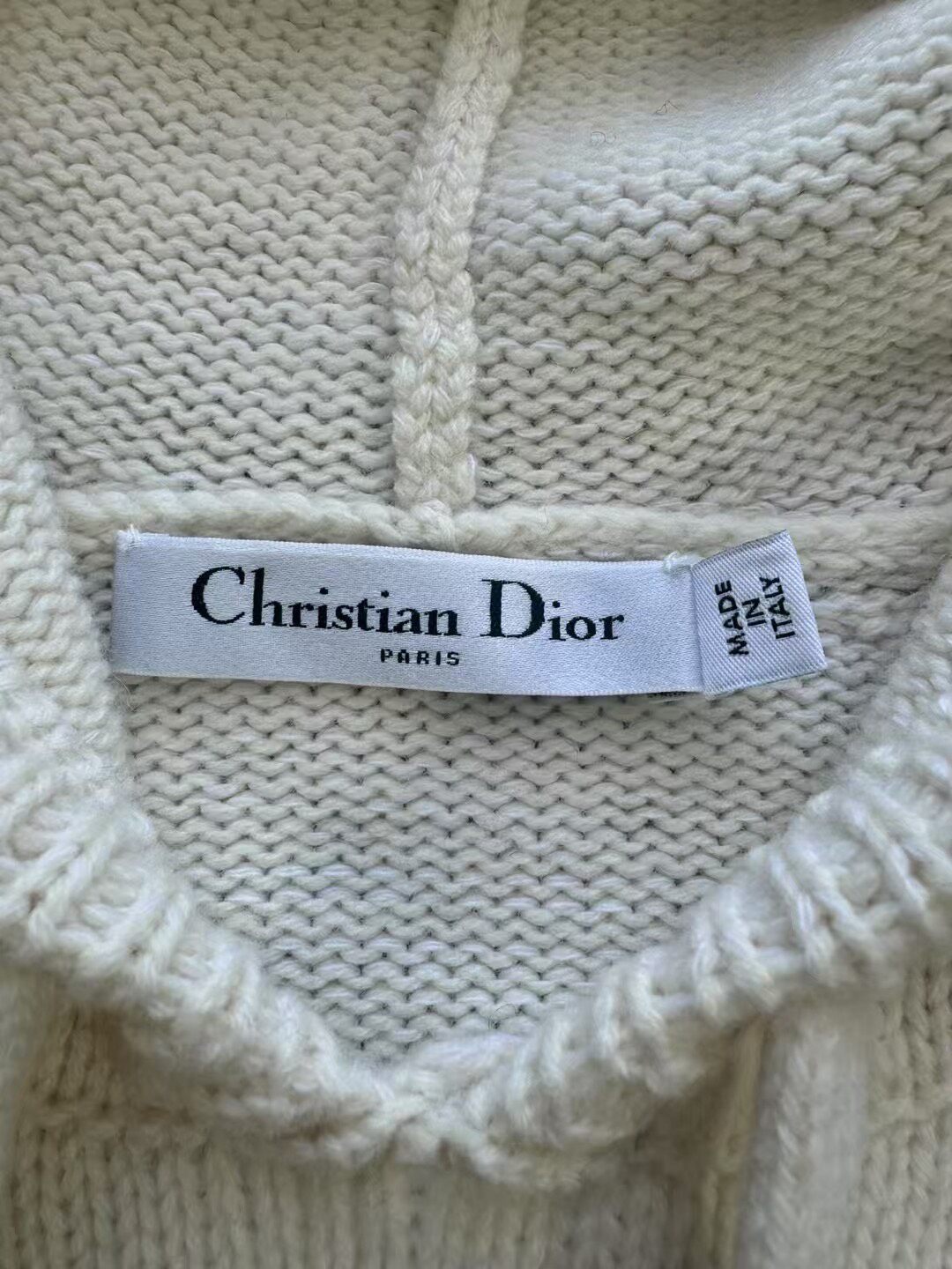 Dior Cream Black 8 Knit Hoodie — back