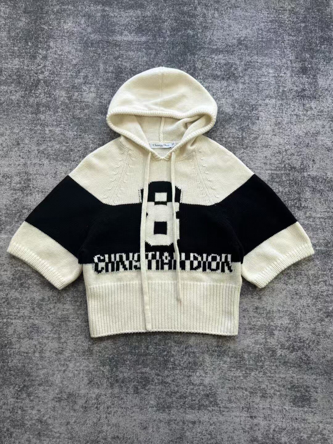 Dior Cream Black 8 Knit Hoodie
