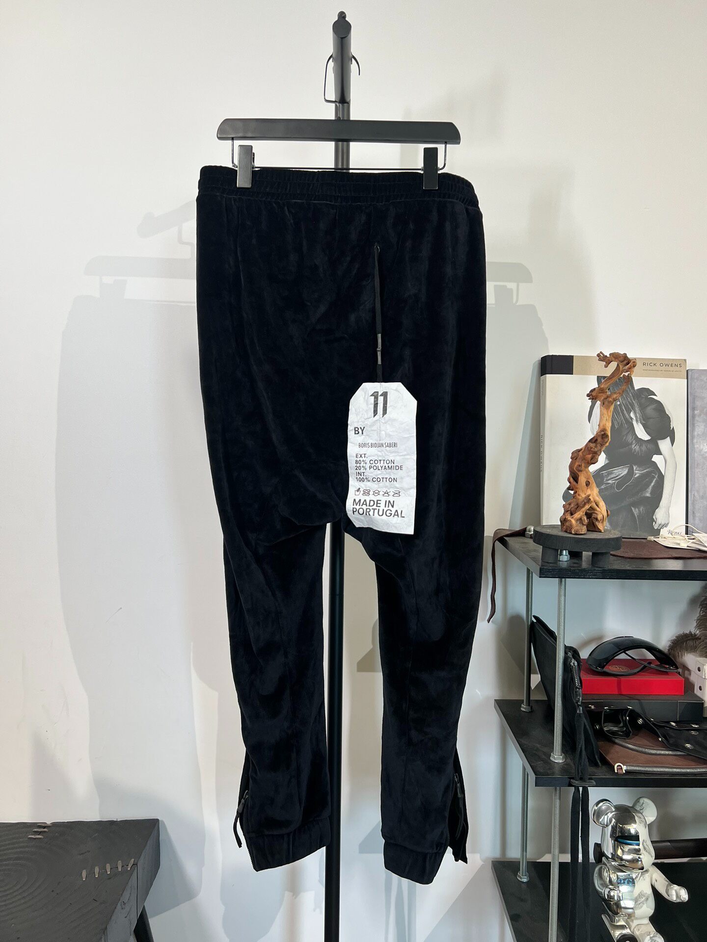 Boris Bidjan Saberi Velour Drop-crotch Pants — front