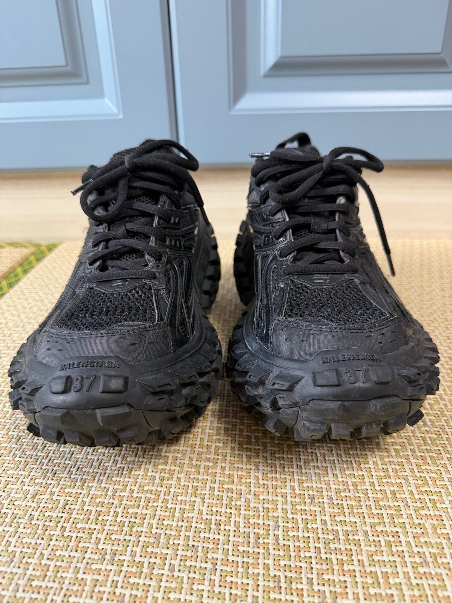 Balenciaga Defender Black Chunky Sneakers — back